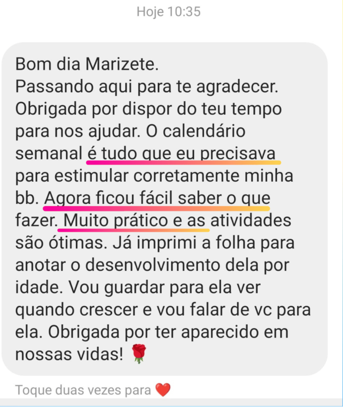 Depoimento real de mãe enviado por mensagem (1 de 6)